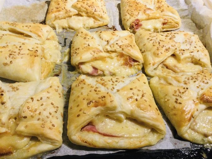 Feuilleté au jambon et comté