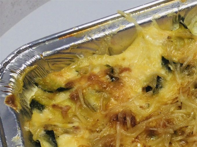 Gratin de courgette, saumon à la brousse corse