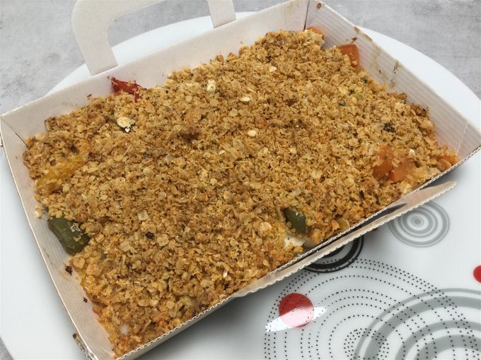 Crumble aux légumes du soleil & filet de sole