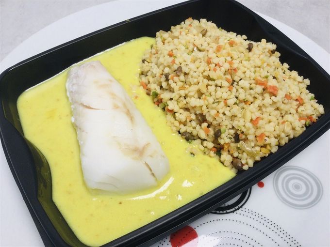 Dos de cabillaud au lait de coco, curry