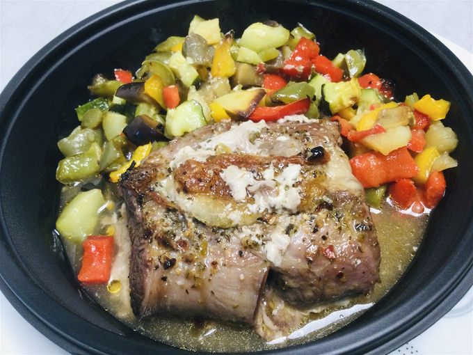 Filet mignon farcis à l’italienne & légumes confits