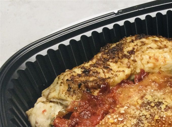 Aubergine parmigiane & cuisse de poulet rôti