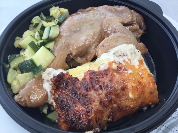Cuisse de canard confits & courgettes rôti, gratin dauphinois
