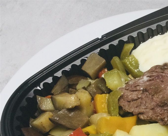 Bavette sauce reblochon & pomme de terre rôti, légumes confits