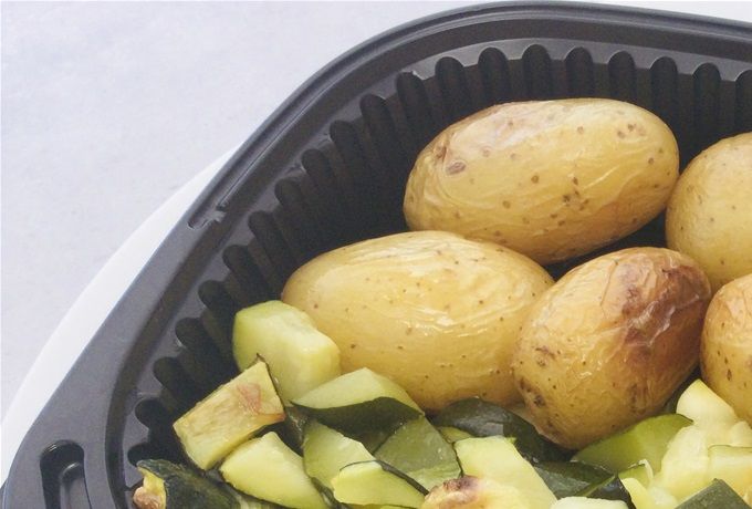 Lapin à la moutarde & courgettes, pomme de terre rôti