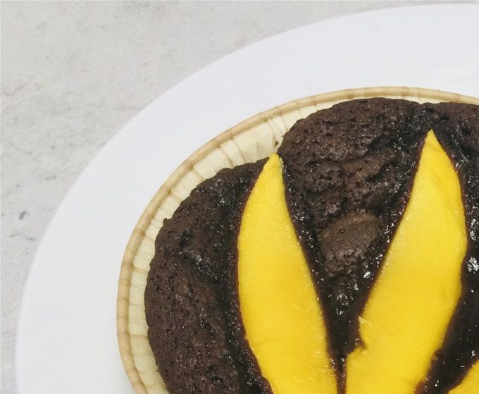 Moelleux au chocolat à la mangue