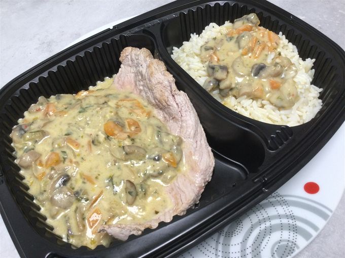 Escalope de veau à la crème, champignons &  riz