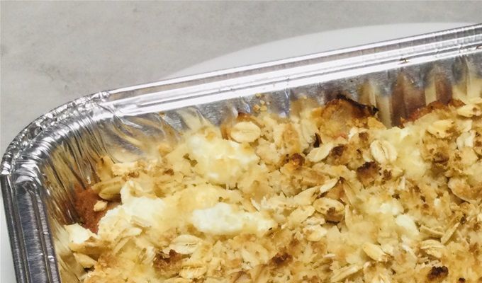 Crumble aux légumes du soleil, poulet, fêta