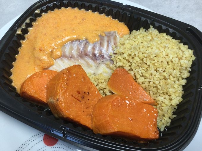 Dos de  cabillaud et sa crème de chorizo & courge rôti, boulgour