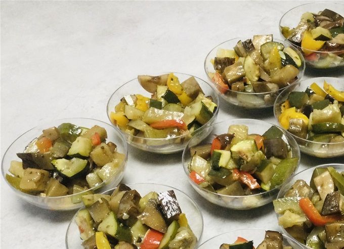 Verrines légumes confits