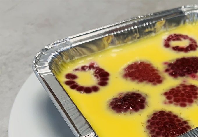 Flan aux œufs à la framboise