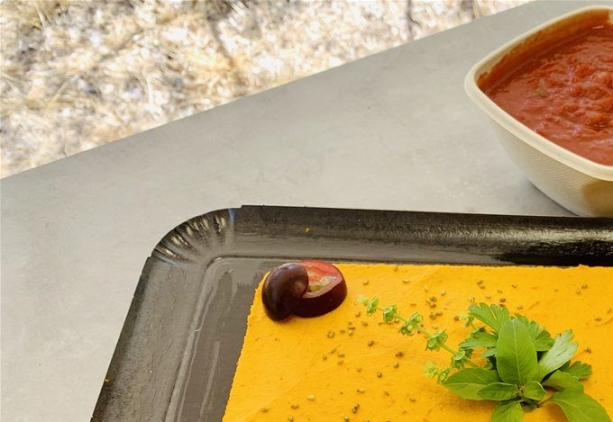 Mousse de carottes et sa sauce au basilic