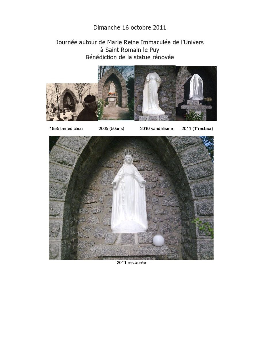 la statue a été rénovée par un marbrier du village