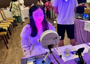 Light Mandalas Light Scan session with color therapy for energy assessment and relaxation.