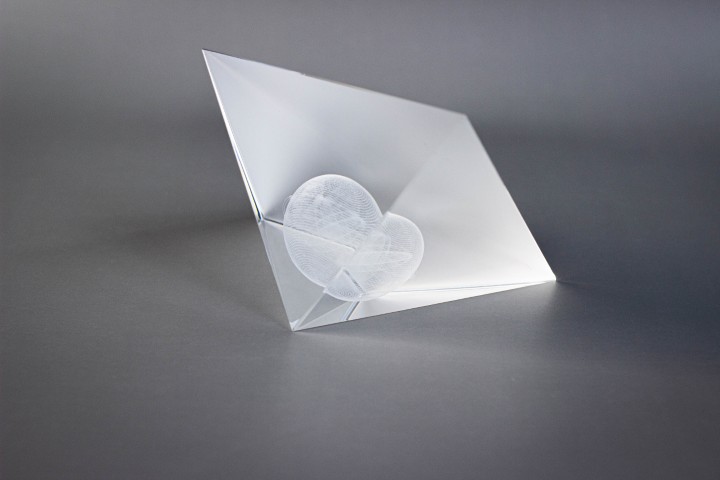 Light Mandalas crystal pyramid with embedded spheres for energy amplification and healing.