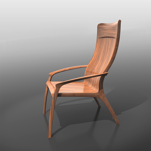 LIN-ID_Armchair-1_modeled completely with NURBS in Rhino 5_rendered in Rhino 8