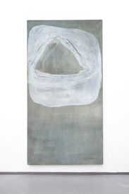 Untitled (2019) Oil, oil pastels and chalk on canvas. 250x130cm.