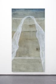 Untitled (2019) Oil, oil pastels and chalk on canvas. 250x130cm.