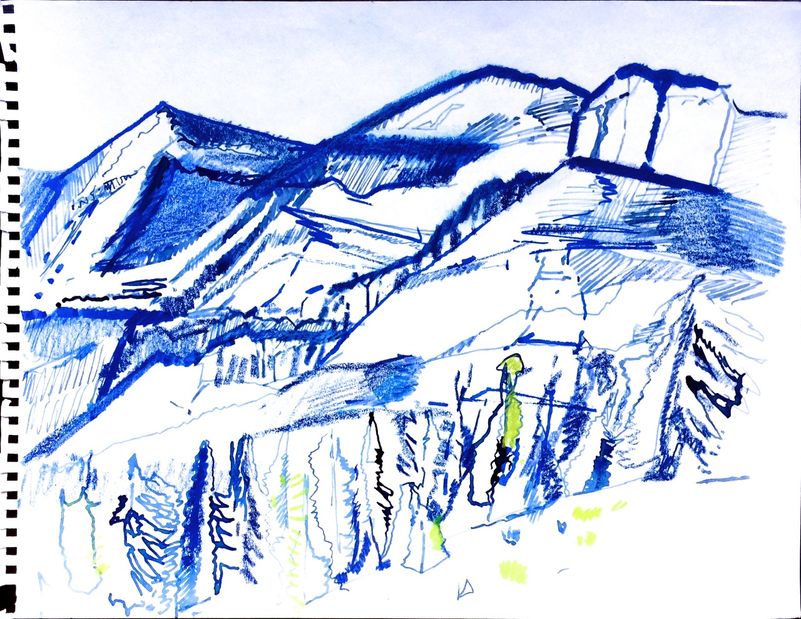 SIZE AS ABOVE WITH PASTEL & PEN