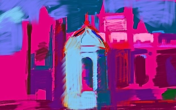 (1stiPE/08) The Great Court Trinity College
exhibited at A1 59 x 84cms ( 23 x 33