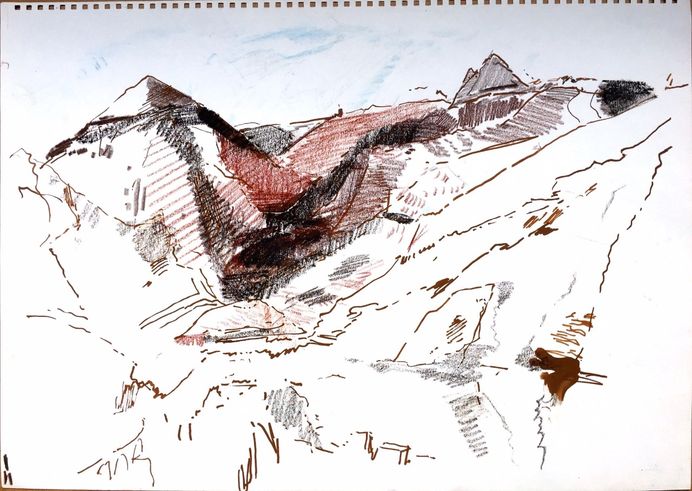 PERILOUS ROUTE OF THE FRENCH TOUR DE FRANCE,
42 x 60cms/ 16+ x 23