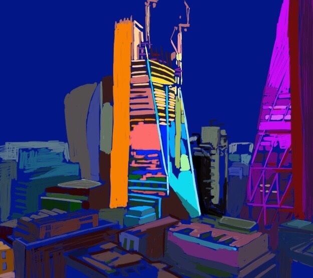 drawn using the Scalpel Webcam, with their permission. This view across town isn't possible from elsewhere (TS#2/09)