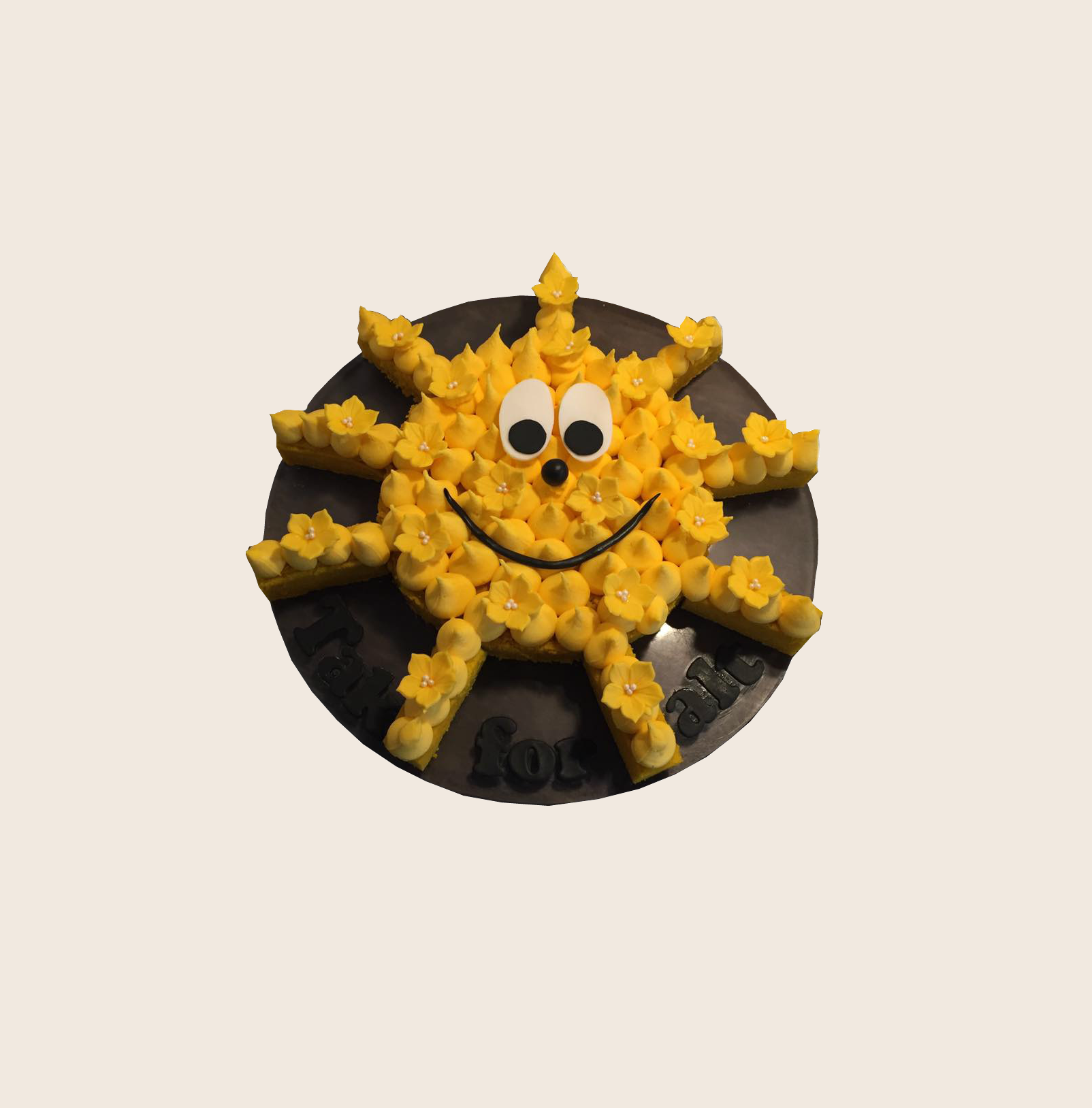 farvel til børnehave kage, bestillingskage, sol, solstråle