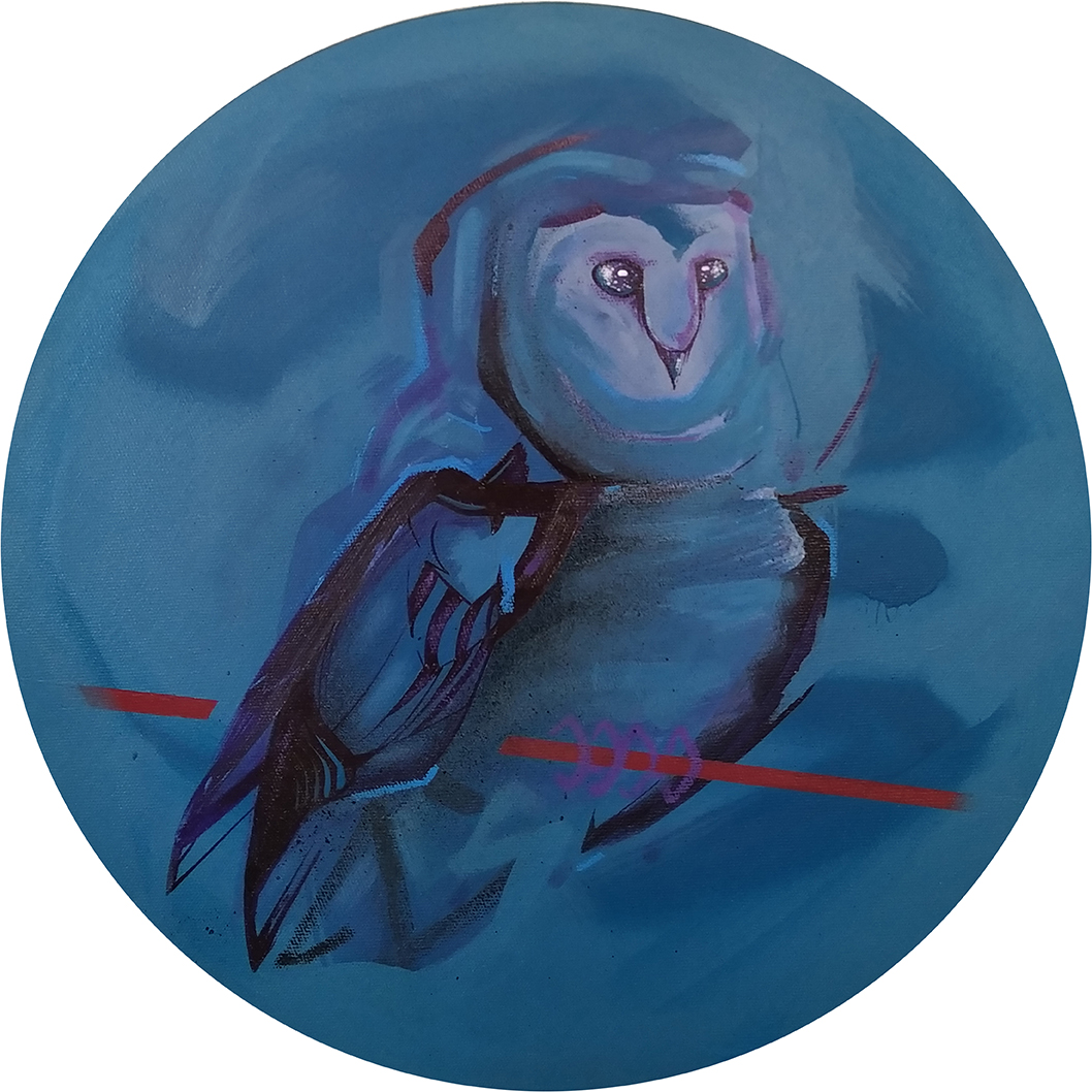 lints cirkel canvas owl