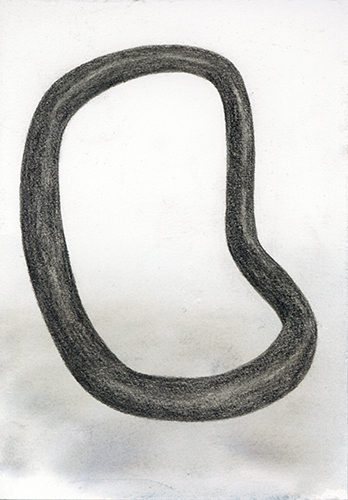 BLACK MASS #1, 2018, 15 x 10 cm, pencil and ink monotype on paper