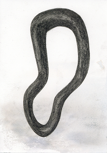 BLACK MASS #2, 2018, 15 x 10 cm, pencil and ink monotype on paper