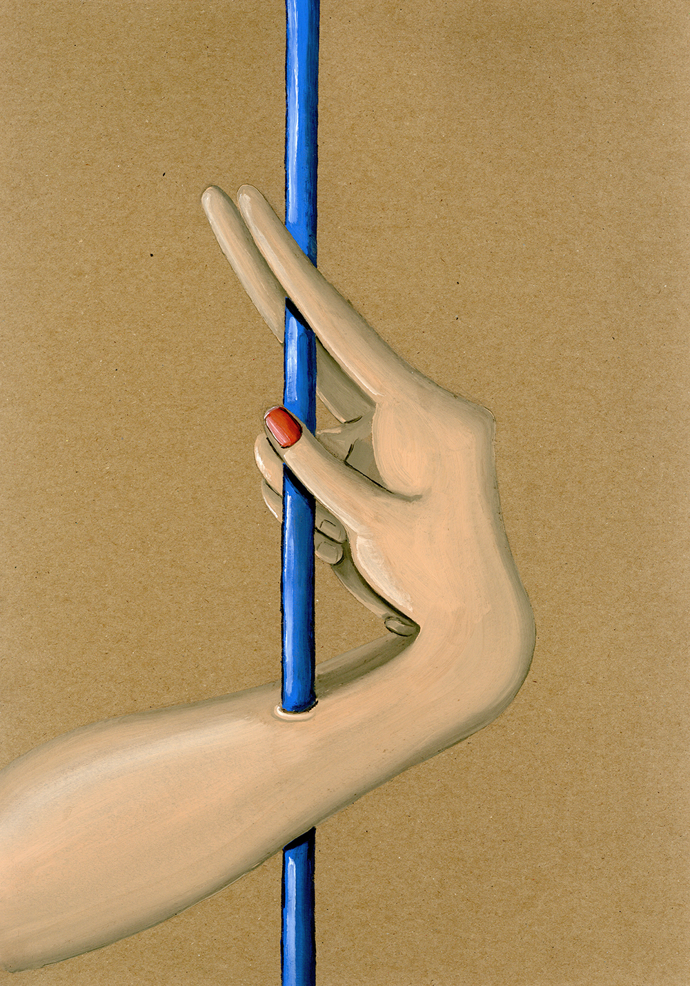 POLE DANCE, 2025, 29.7 x 42 cm (11.7 x 16.5"), oil on paper