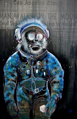 Man Walks on the Moon (Blue)
