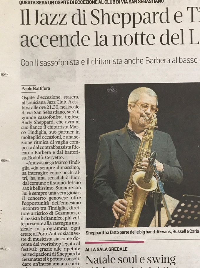 Dal Secolo XIX di sabato 11 2021. Un importante riconoscimento dell’importanza dell’attività svolta dal Louisiana Jazz Club
