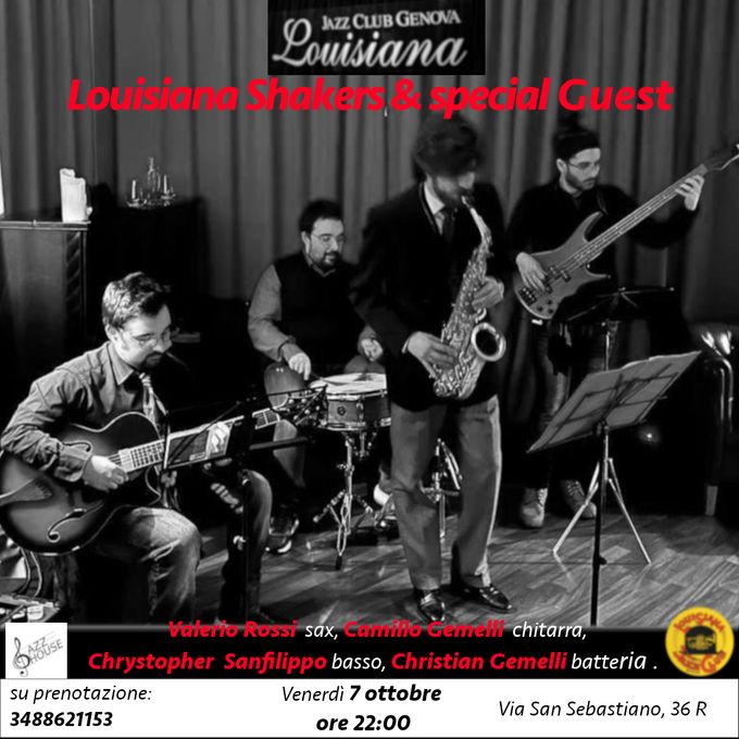 Serata a tutto swing con i giovani musicisti dei Louisiana Shakers i quali annunciano di avere un ospite a sorpresa...