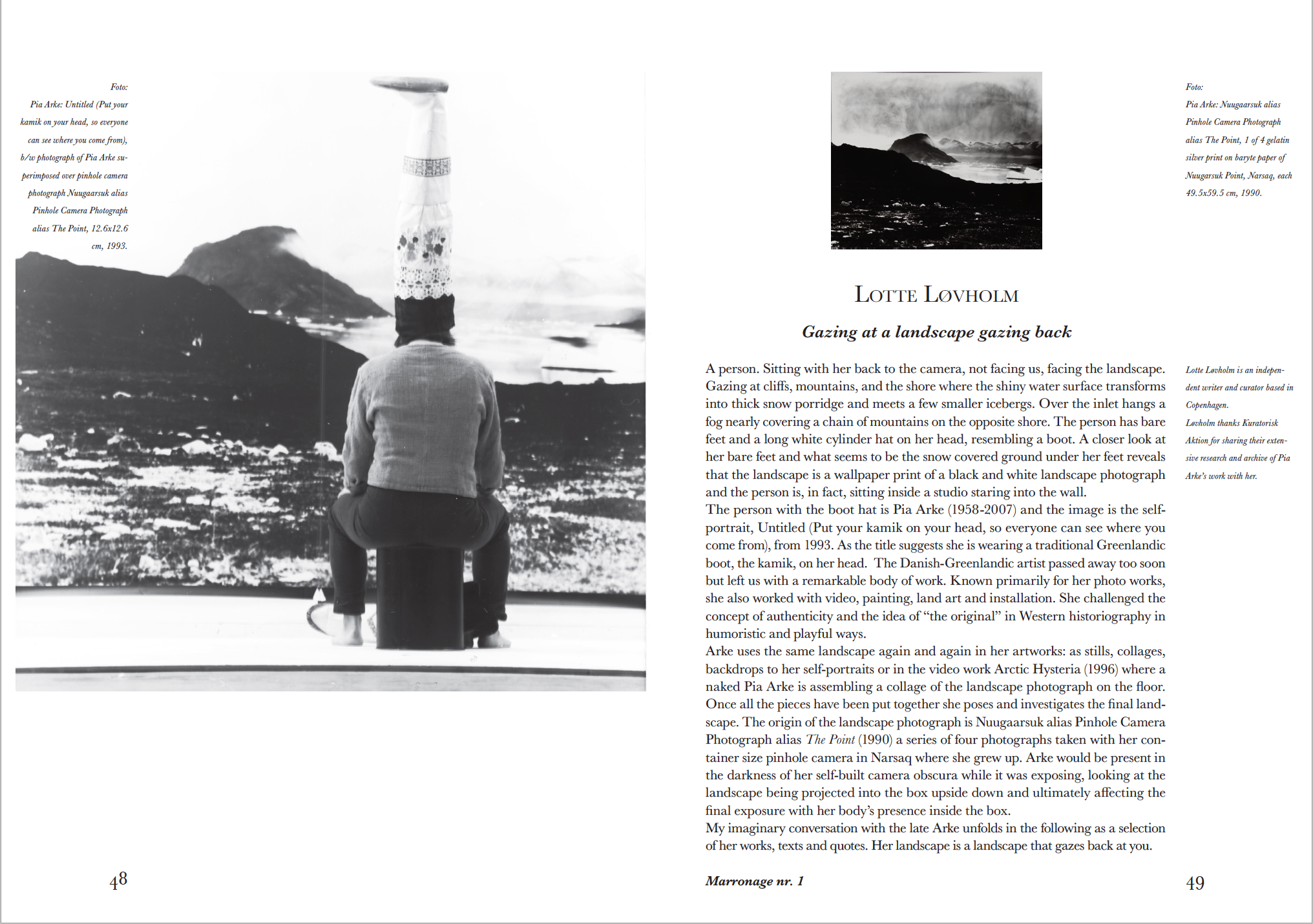 Marronage: Gazing at a landscape gazing back', on Pia Arke