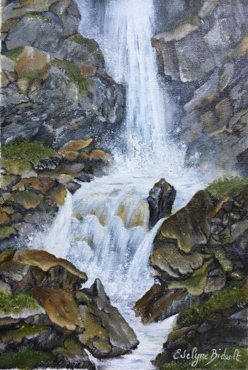 "Cascade de la Fraiche"  Acrylique sur papier toilé 40 x 50 encadré (Prix sur demande)