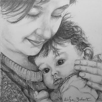 « Câlins »
Esquisse au crayon graphite
15 x 15