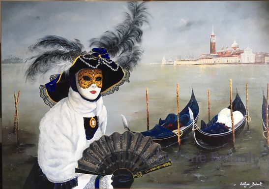 "Mystére et charme" - Acrylique sur toile 122 x 87 encadré