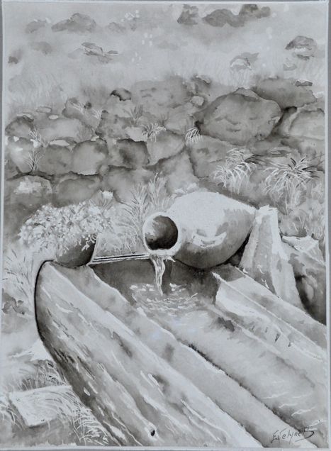 « Eau vive »
Encre de chine
40 x 30 encadré 
(Prix sur demande)