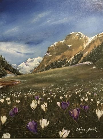 "Eruption printanière"  Acrylique sur toile 30 x 40 cm (Prix sur demande)