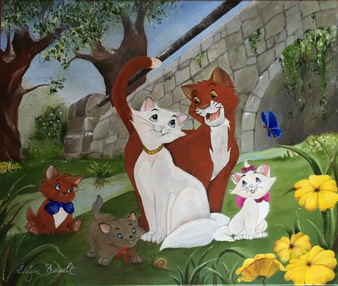 Les Aristochats en exclusivité pour la petite Maëllya
Acrylique sur toile 
