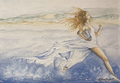 "Ecume"  Aquarelle 40 x 32 encadré (Prix sur demande)