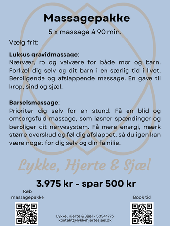Massagepakke ved Lykke,Hjerte & Sjæl