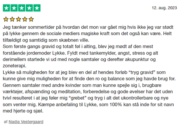 Anmeldelse af Tryk Gravid på Trustpilot