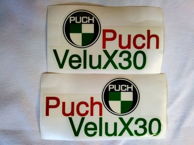 Puch VeluX 30 Tankkleber. Neu. Die Kleber sind Benzin-/ und UV beständig. Preis auf anfrage.