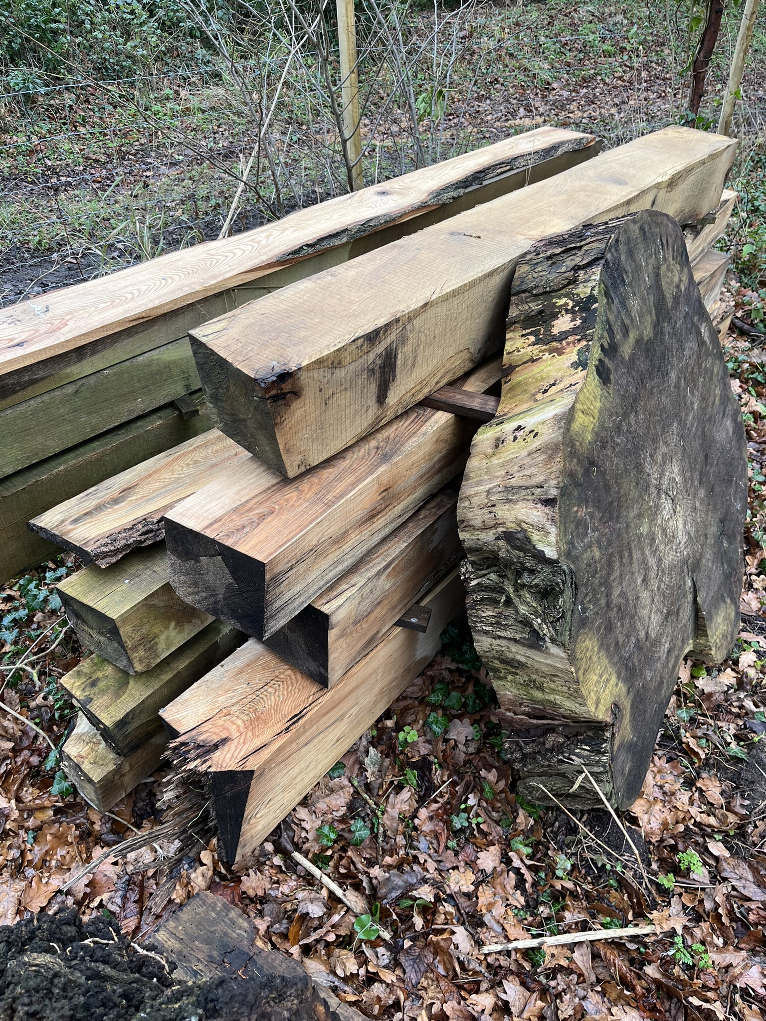 8" Square Oak beams