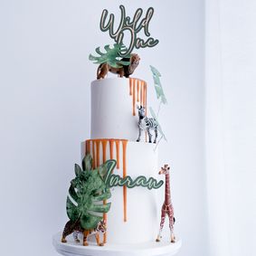 Torte, 1. Geburtstag, Junge, Tiere, Wild One