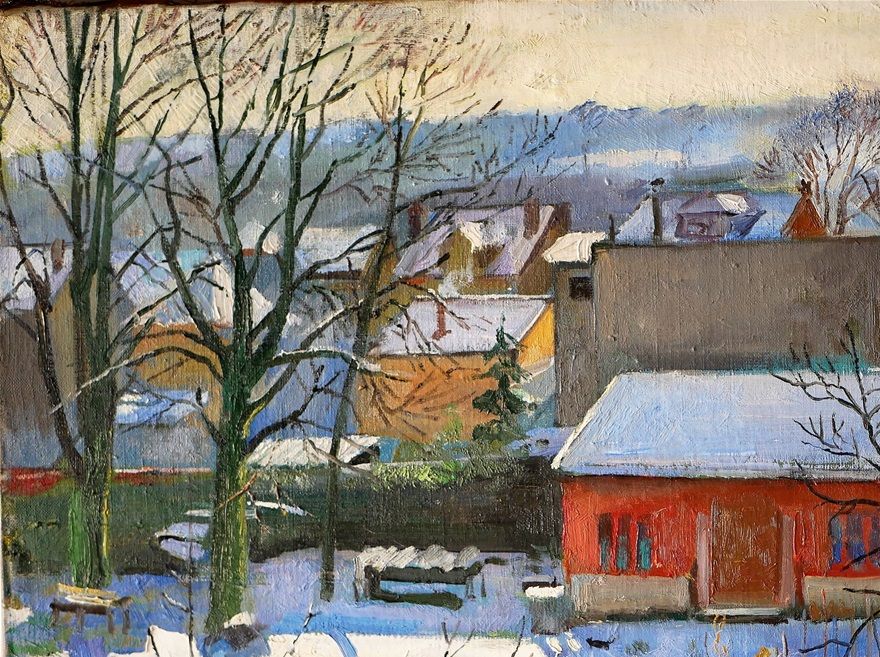 Paysage d'Auvergne sous la neige