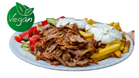 Vegansk kebabtallrik 140:-