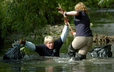 Boris Johnson Falls Into The River